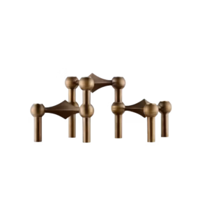 stoff nagel ljusstackar 3 delar bronsad mässing